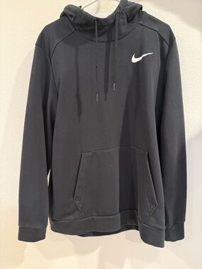 Nike Black Hoodie with White Swoosh Logo